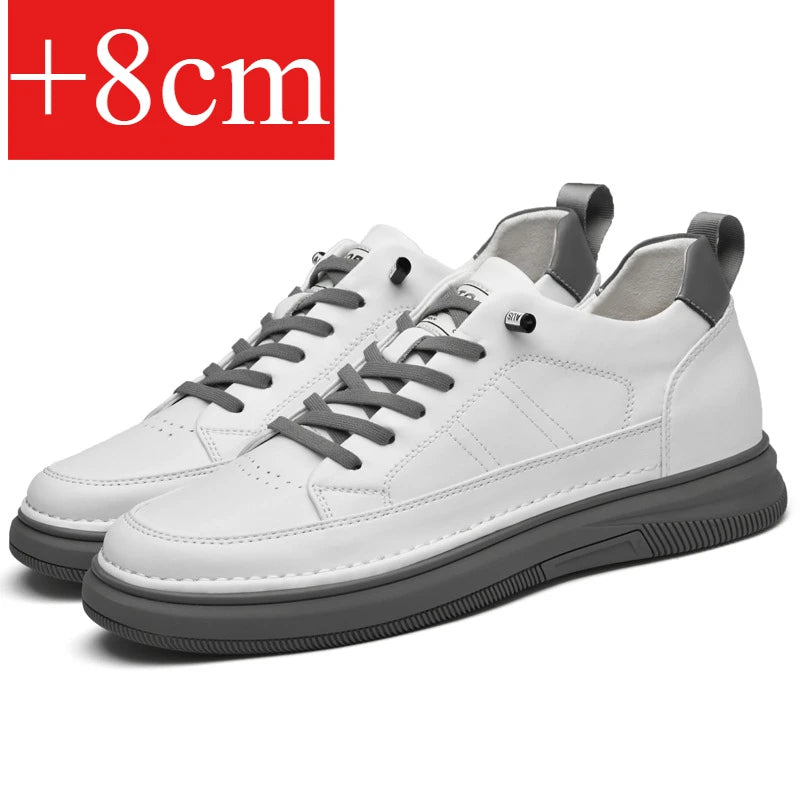 Printemps automne hommes chaussures rehaussantes intérieures en cuir chaussures de ville Invisible hauteur augmentant chaussures hommes Sport ascenseur 8CM